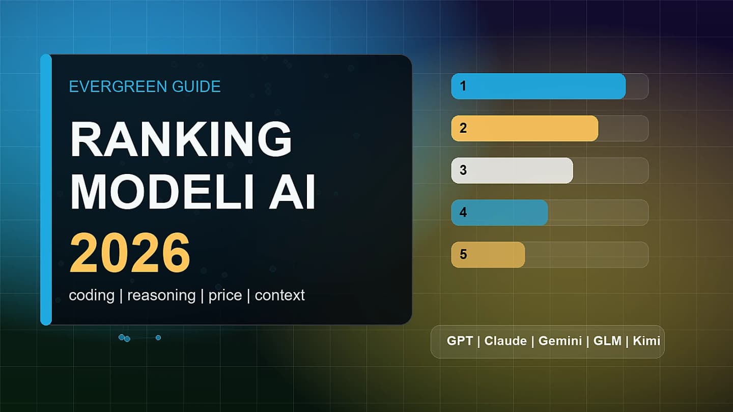 Best AI models 2026 ranking graphic with GPT, Claude, Gemini, GLM and Kimi